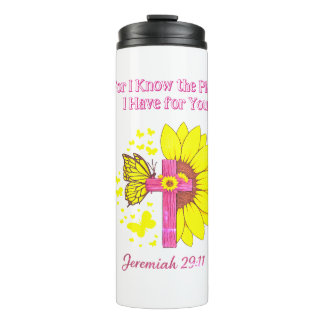 Jeremia 29:11 Sunflower Cross Christelijk Geloof T Thermosbeker