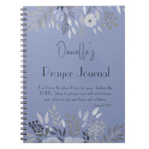 Jeremia 29:11 Want Ik ken de Plannen Blauw Gebed Notitieboek