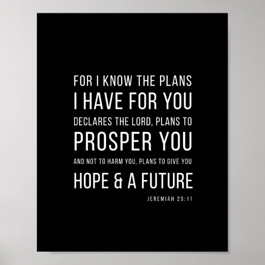 Jeremia 29:11 Want Ik ken de plannen Poster (Voorkant)