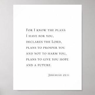 Jeremia 29:11 Want Ik ken de plannen Poster