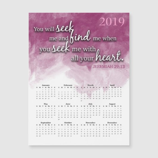 Jeremia 29:13 Magnetische Kalender (Voorkant)