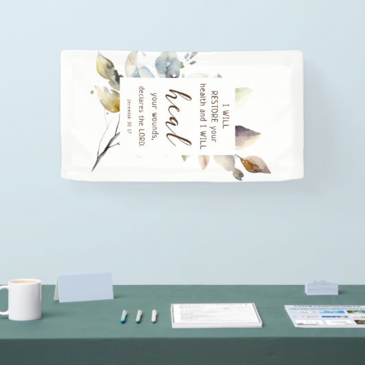 Jeremia 30 17 Ik zal uw wonden genezen Bijbelvers Spandoek (Beurs)