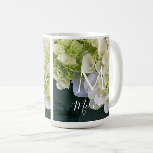 Jeremia 31:3 Bloemen Monogram Bijbel Verse Custom Koffiemok (Voorkant rechts)