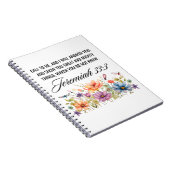 Jeremia 33:3 Oproep aan mij Wildbloemen Schrift Notitieboek (Rechterzijde)