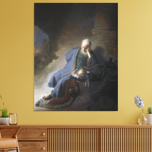 Jeremia Lamenting over de Herfst van Jeruzalem, Re Canvas Afdruk (Insitu (Woonkamer))