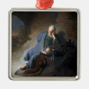 Jeremia Lamenting over de Herfst van Jeruzalem, Re Metalen Ornament