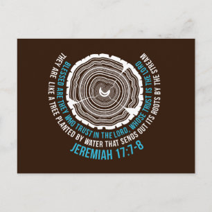 Jeremiah 17:7-8 Boom Rings Briefkaart