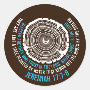 Jeremiah 17:7-8 Boom Rings Ronde Sticker
