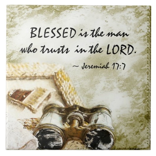 Jeremiah 17:7 Verzegelde het Man dat de Heer vertr Tegeltje (Voorkant)