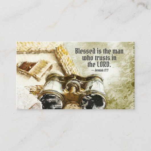 Jeremiah 17:7 Verzegelde het Man dat de Heer vertr Visitekaartje (Voorkant)