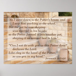 Jeremiah 18:3-4,6 Clay in My Potter's hand Poster