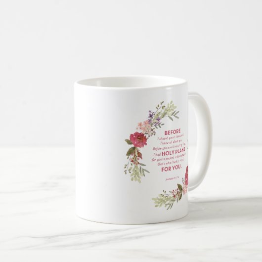 Jeremiah 1:5 Coffee-Mok, met twee zijden Koffiemok (Voorkant rechts)