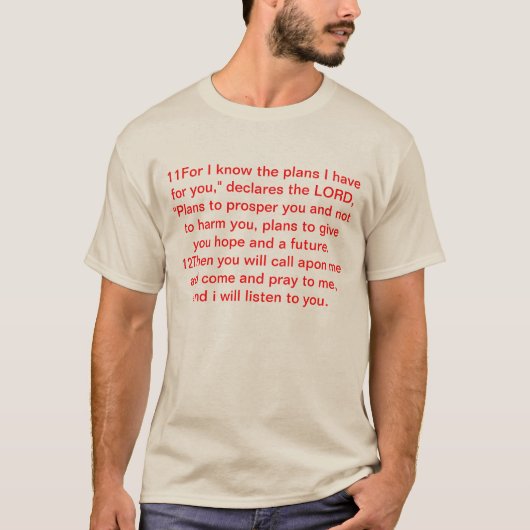 Jeremiah 29, 11-14 t-shirt (Voorkant)