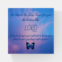 Jeremiah 29:11 Blue Butterfly Paperweight