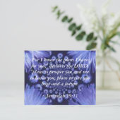 Jeremiah 29:11 Blue Daisy Post Card Briefkaart (Staand voorkant)