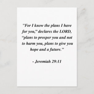 JEREMIAH 29:11 BRIEFKAART