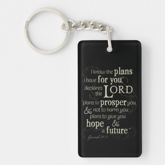 Jeremiah 29:11 Enmoeging Bible Verse Sleutelhanger (Voorkant)