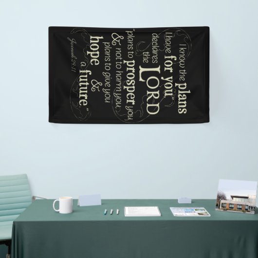 Jeremiah 29:11 Enmoeging Bible Verse Spandoek (Beurs)