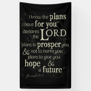 Jeremiah 29:11 Enmoeging Bible Verse Spandoek