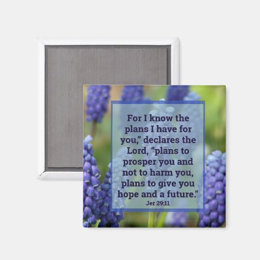 Jeremiah 29:11 Floral Magnet Magneet (Voorkant / Achterkant)