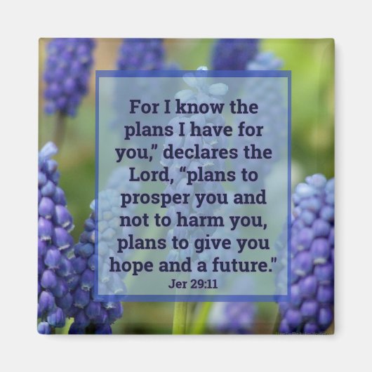 Jeremiah 29:11 Floral Magnet Magneet (Voorkant)