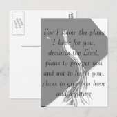 Jeremiah 29:11 Graduation Carte postale (Devant / Derrière)
