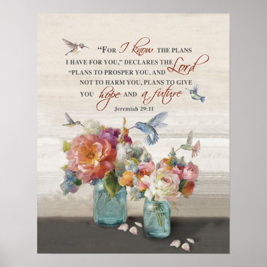 Jeremiah 29:11 Hummingbird Poster (Voorkant)