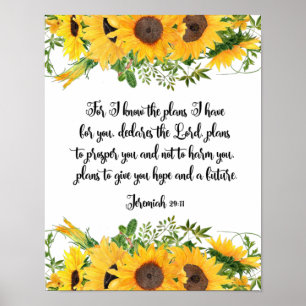 Jeremiah 29:11 Ik ken de plannen die ik voor je he Poster