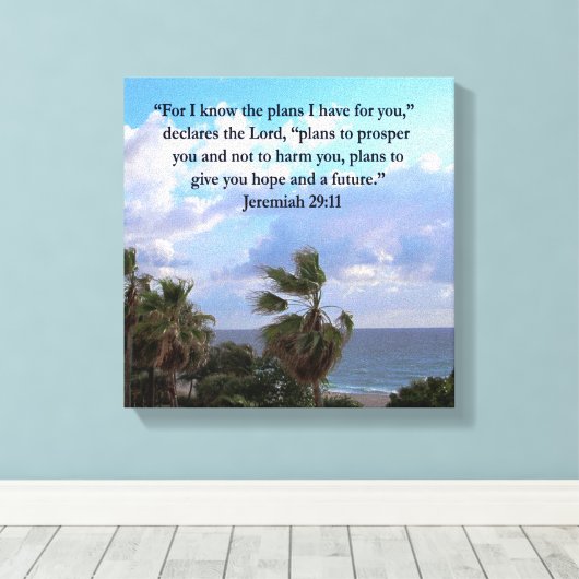 JEREMIAH 29:11 INSPIREREND VERSE CANVAS AFDRUK (Insitu (Houten vloer))