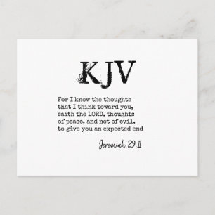 Jeremiah 29:11 KJV bijbelprijsopgave - kan worden Briefkaart