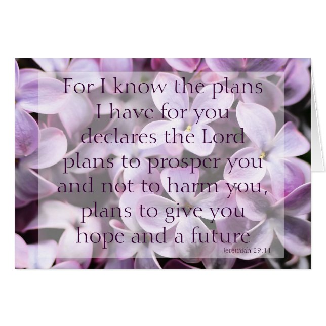 Jeremiah 29:11 Lilacs Card (Voorkant Horizontaal)
