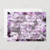 Jeremiah 29:11 Lilacs Carte Postale (Devant / Derrière)