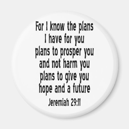 Jeremiah 29:11 magneet (Voorkant)