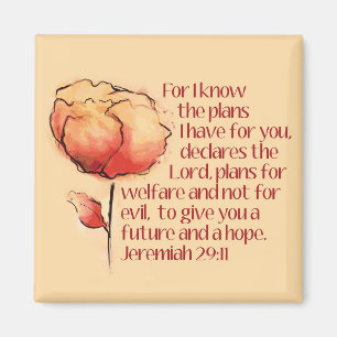 Jeremiah 29:11 Magnet — Want ik ken de plannen.. Magneet