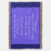 Jeremiah 29:11 Manuscript Throw Blanket Deken (Voorkant Verticaal)