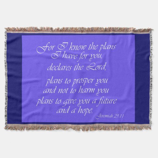 Jeremiah 29:11 Manuscript Throw Blanket Deken (Voorkant)