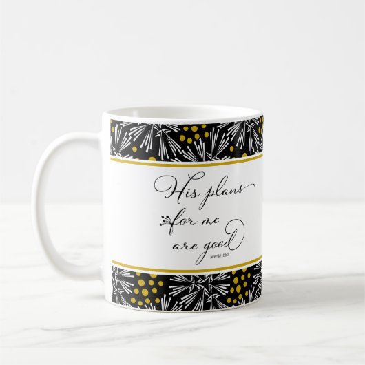 Jeremiah 29:11 Mok van het Zwarte & Gold Pattern (Links)
