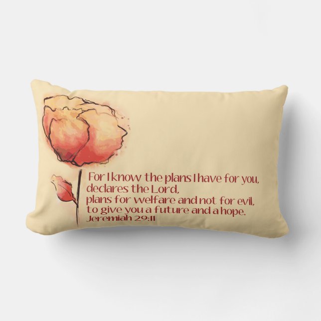 Jeremiah 29:11 Pillow — want ik ken de plannen... Kussen (Voorkant)