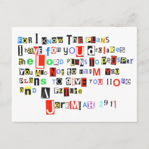 Jeremiah 29:11 Ransom Note Briefkaart