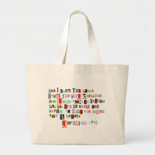 Jeremiah 29:11 Ransom Note Grote Tote Bag