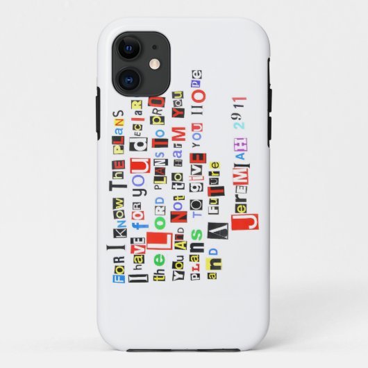 Jeremiah 29:11 Ransom Note Style Case-Mate iPhone Case (Achterkant)