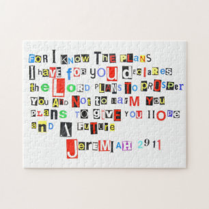 Jeremiah 29:11 Ransom Note Style Legpuzzel