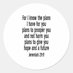 Jeremiah 29:11 ronde sticker