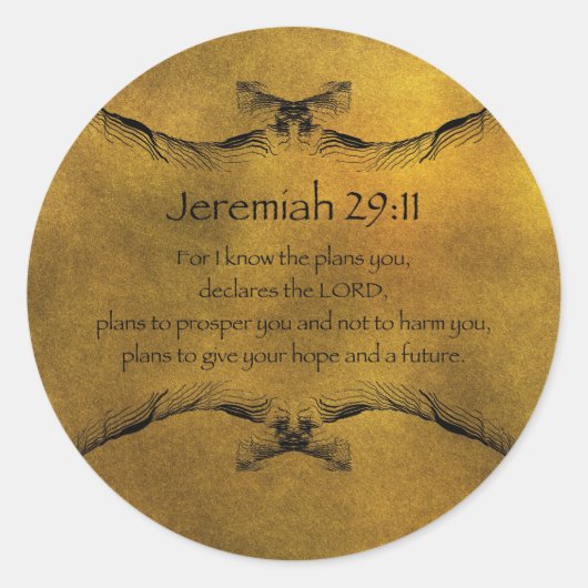 Jeremiah 29:11 ronde sticker (Voorkant)