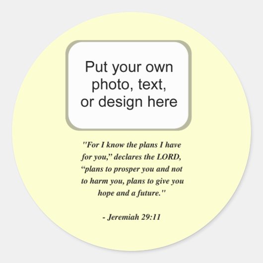 JEREMIAH 29:11 RONDE STICKER (Voorkant)