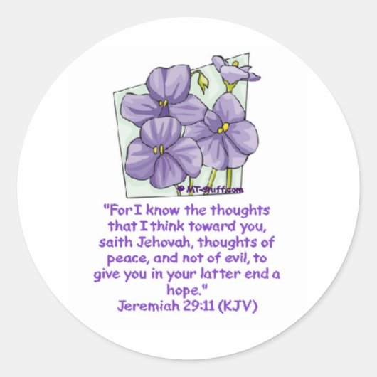 Jeremiah 29:11 ronde sticker (Voorkant)
