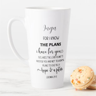 Jeremiah 29:11 Script Stijl Bijbel Vers Met Naam Latte Mok