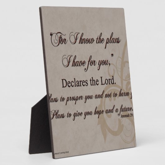 Jeremiah 29:11 Scripture Gift Fotoplaat (Zijkant)