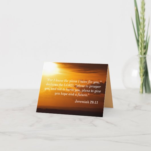 Jeremiah 29:11 Stimulering Kaart (Voorkant)
