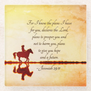 Jeremiah 29:11 Want ik ken de plannen die ik voor  Glazen Onderzetter